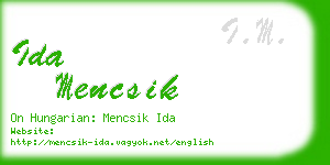 ida mencsik business card